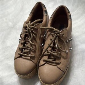 Steve Madden Tan Sneakers with Stud Accents
